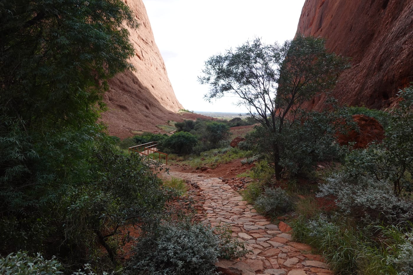 Stone path winding between the domes.