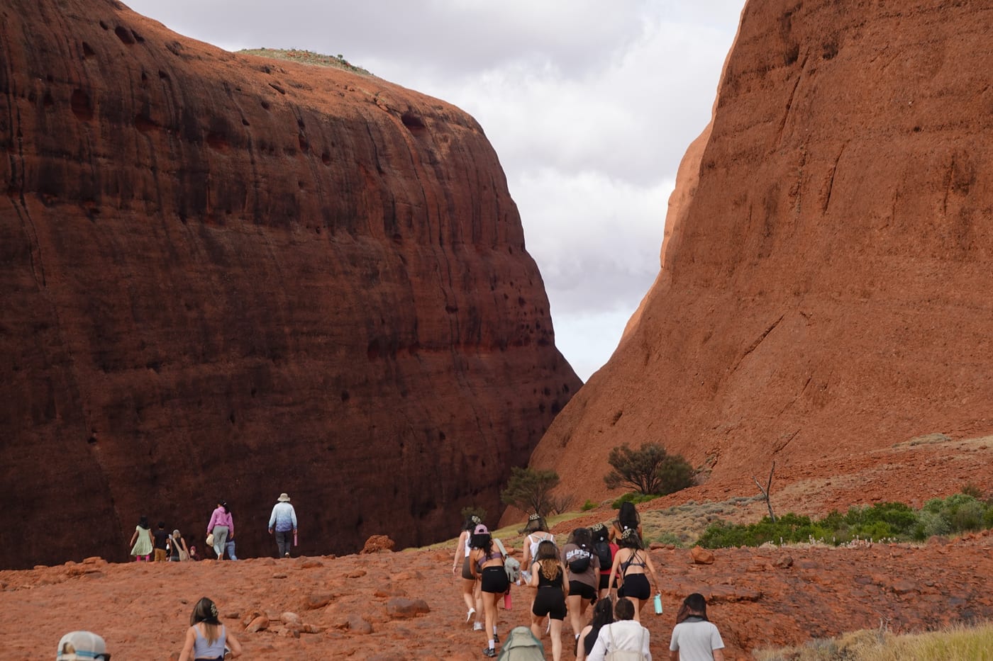 Hikers heading up the Valley of the Winds trail.