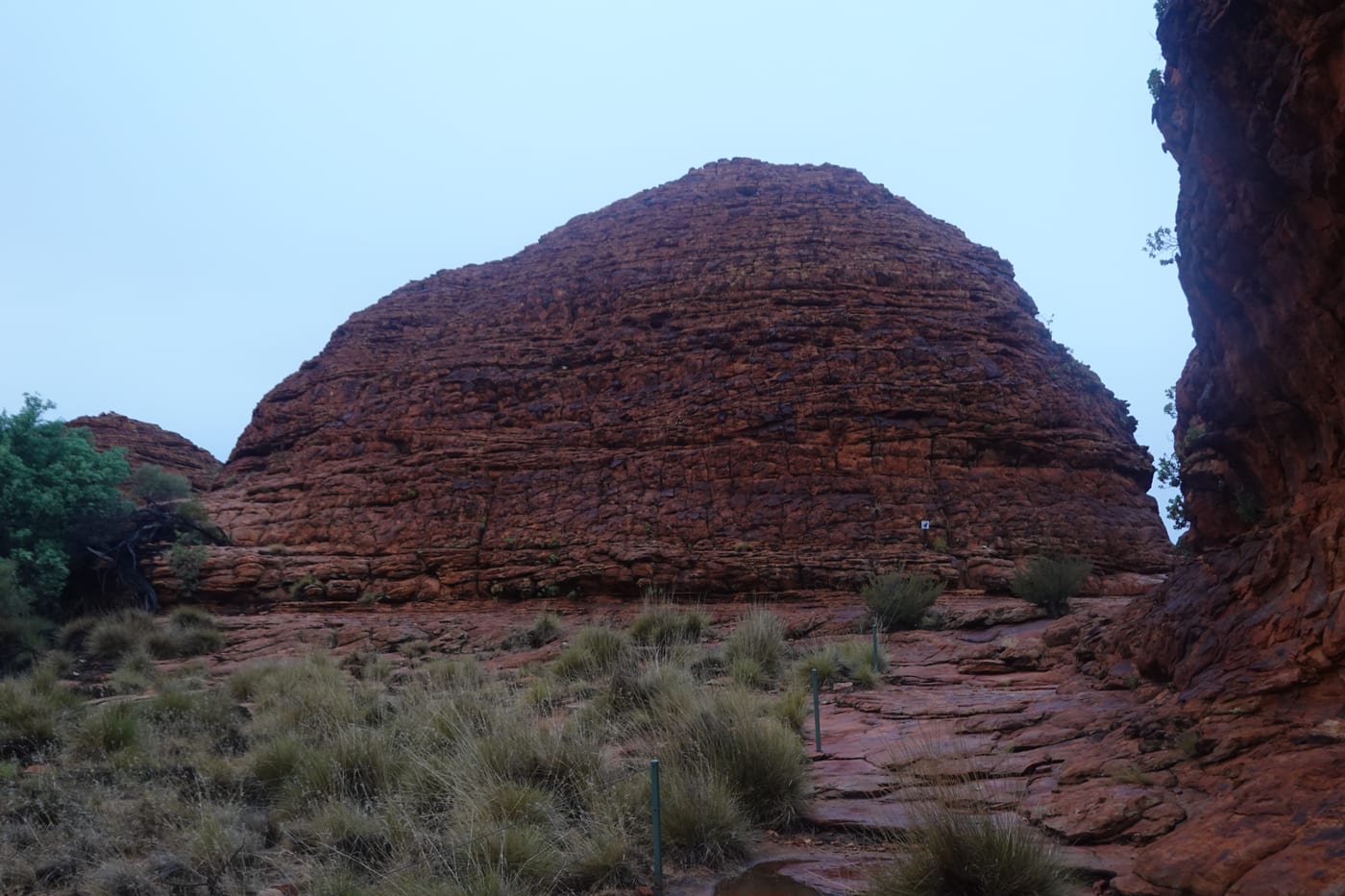 Misty first beehive dome on the rim walk.