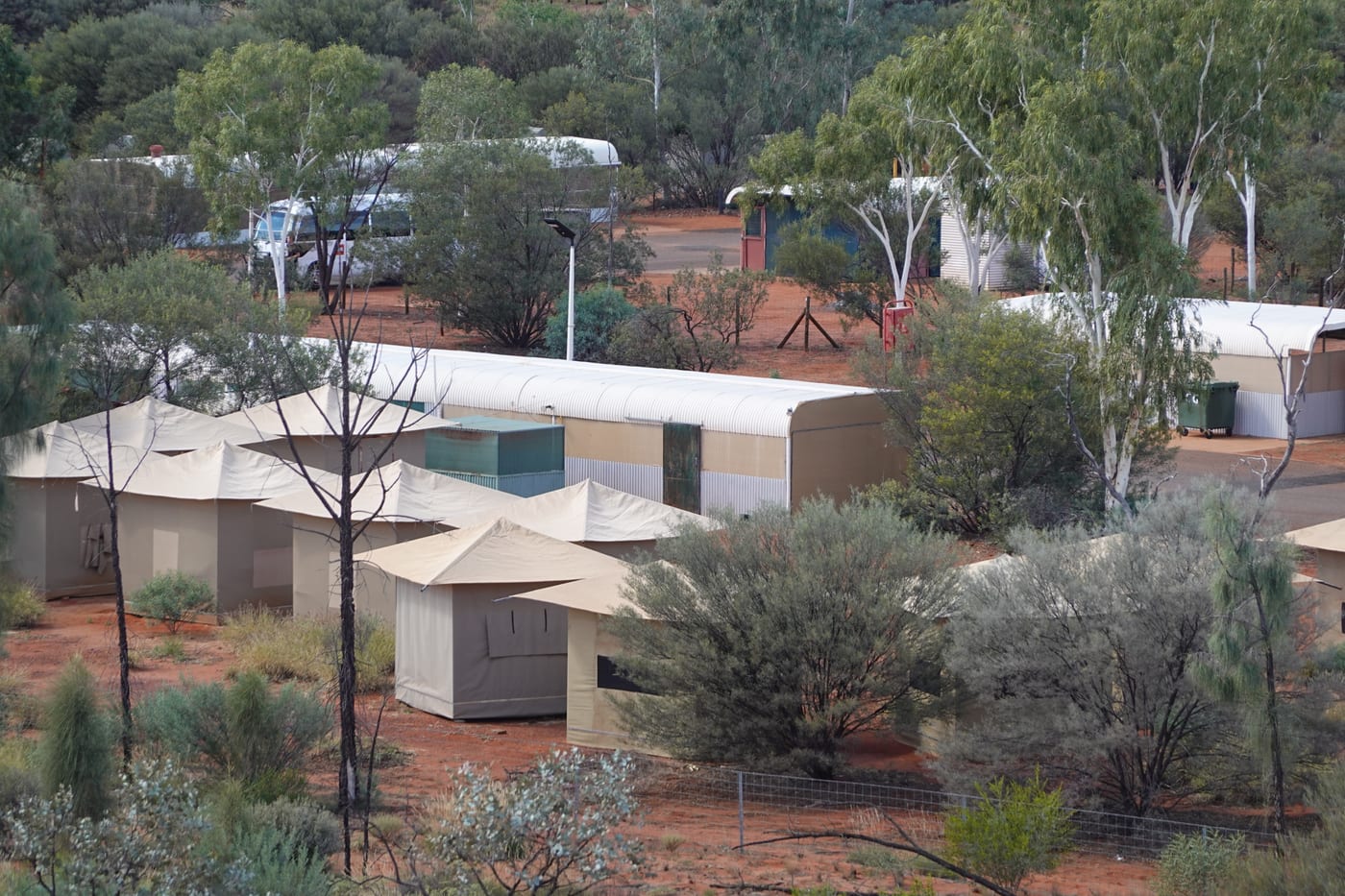 Yulara eco tents overview.